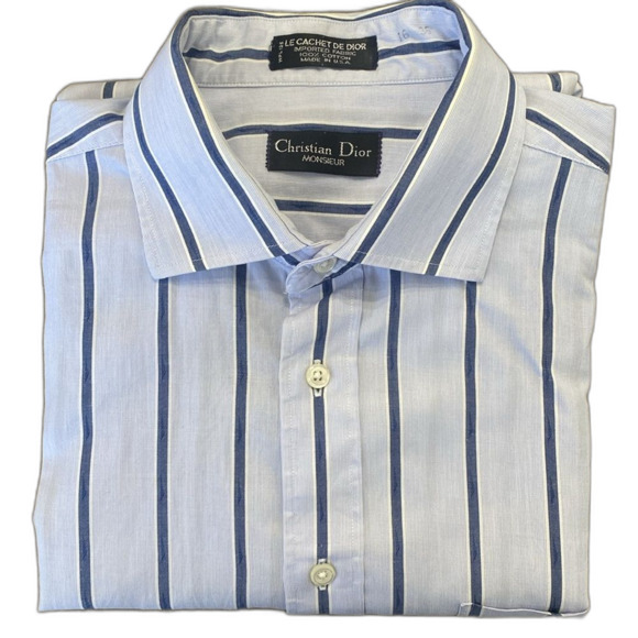 Christian Dior Monsieur Men’s Dress Shirt Size 16 35 Le Cachet De Dior Blue